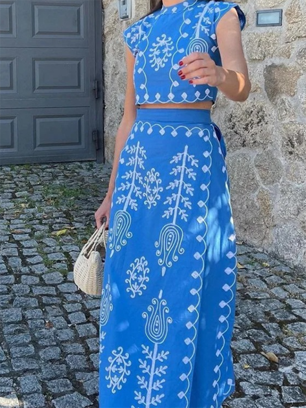 Printed  Two-piece Dress