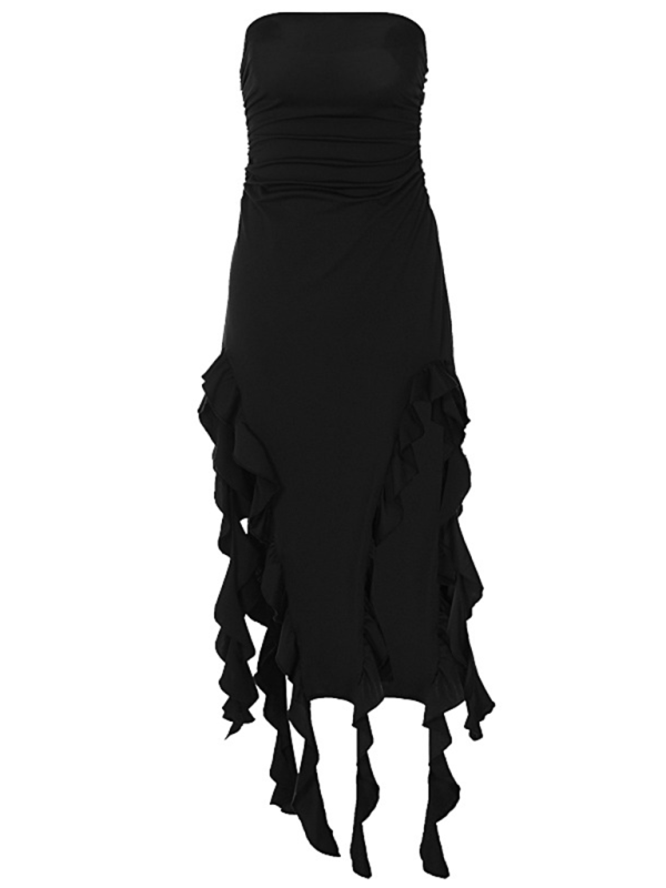 Ladies new fashion  personality wrap chest irregular dress