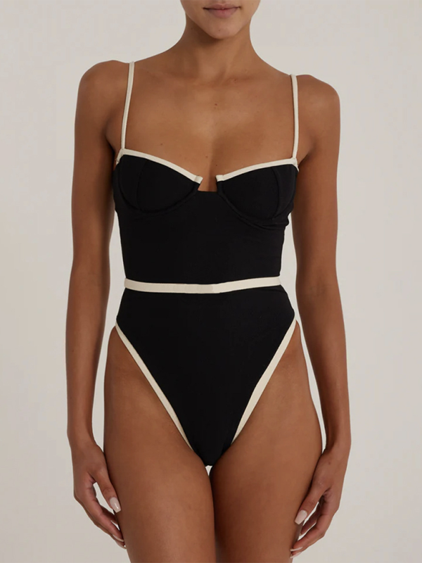 New Women's  Splicing One-Piece Swimsuit
