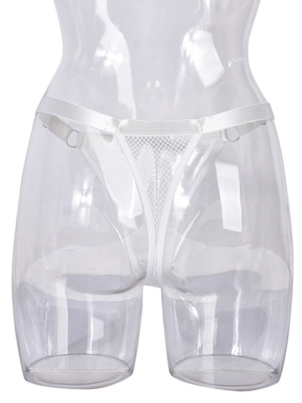 Women’s Fishnet Low-Waist Adjustable Thong Panties (Sheer & Comfortable)