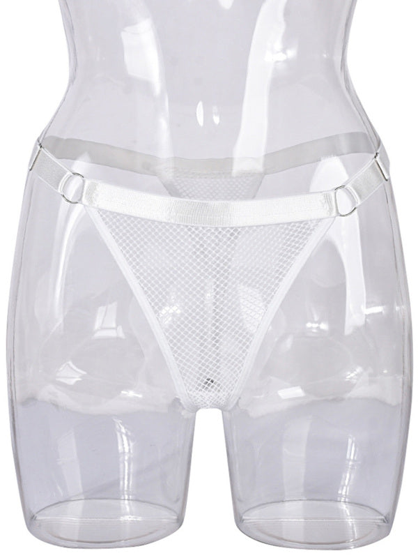 Women’s Fishnet Low-Waist Adjustable Thong Panties (Sheer & Comfortable)